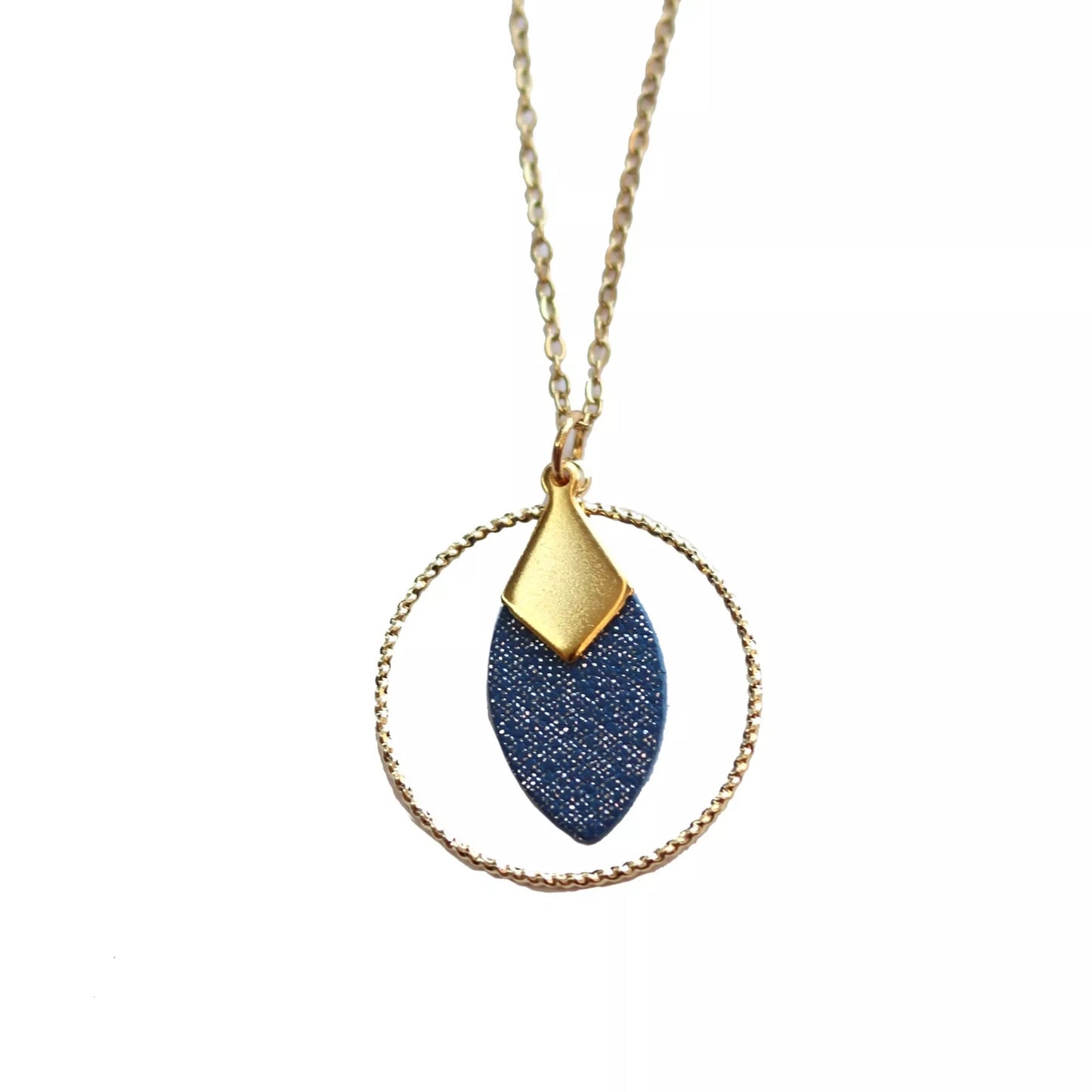 Collier Lou bleu pailleté