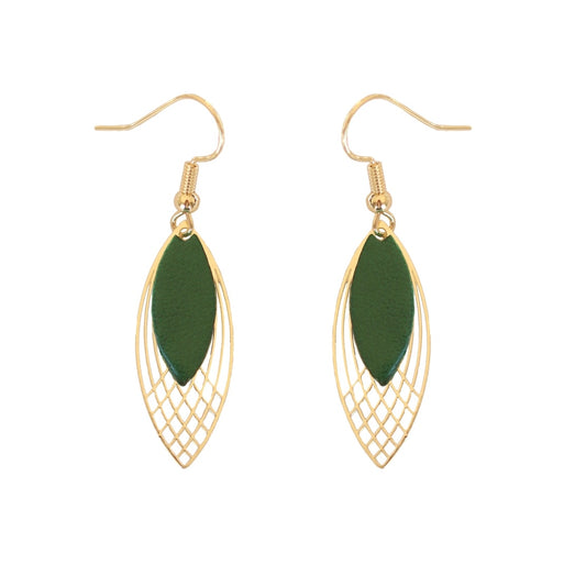 Boucles d’oreilles Rose vert