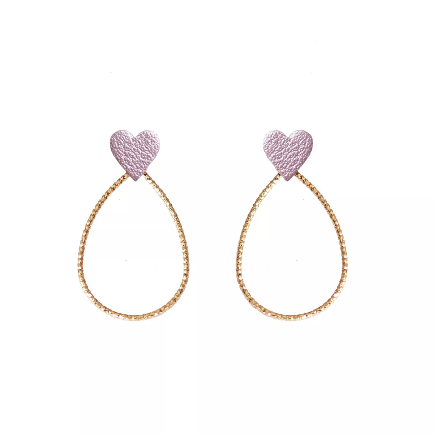 Boucles d’oreilles Cœur rose nacré