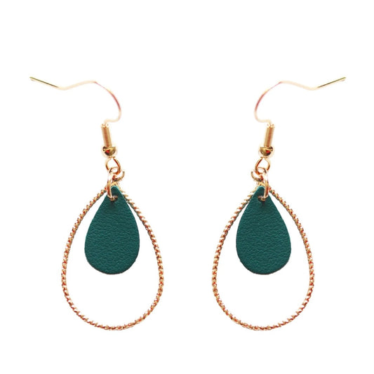 Boucles d’oreilles Goutte vert