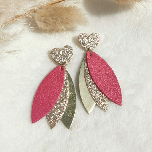 Boucles d'oreilles Bianca fuschia