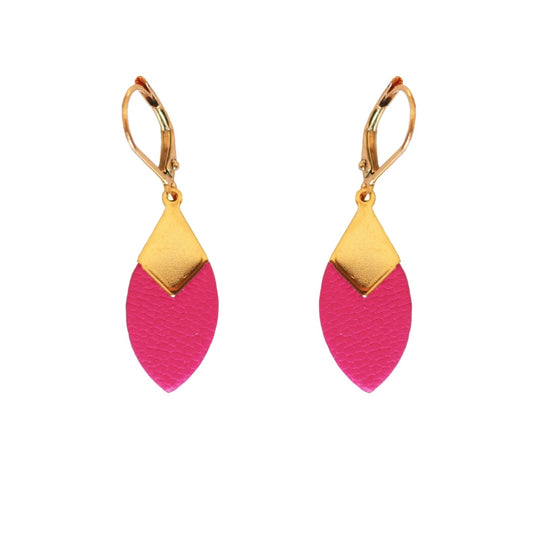 Boucles d’oreilles Plume fuchsia