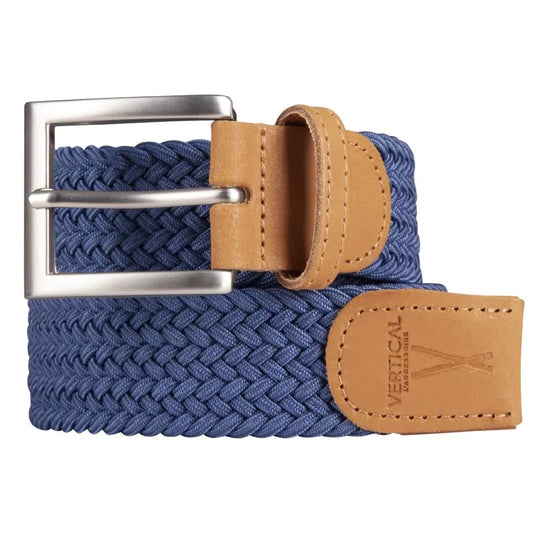 Ceinture tressée élastique bleu