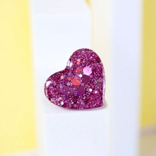 Pin’s coeur paillettes violine