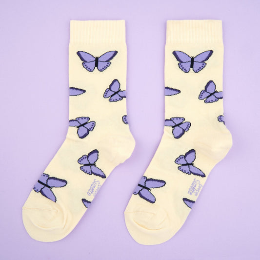 Chaussettes Papillon Mauve T35-44