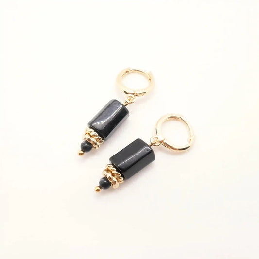 Boucles d'oreilles Eden noir