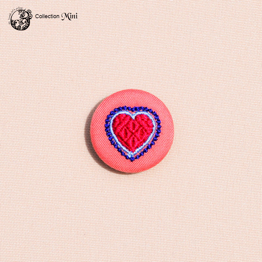 Broche Mini coeur rose et rouge