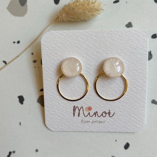 Boucles d'oreilles Ava Craie