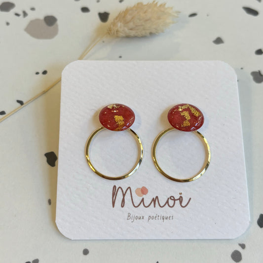 Boucles d'oreilles Ava Cerise Gold