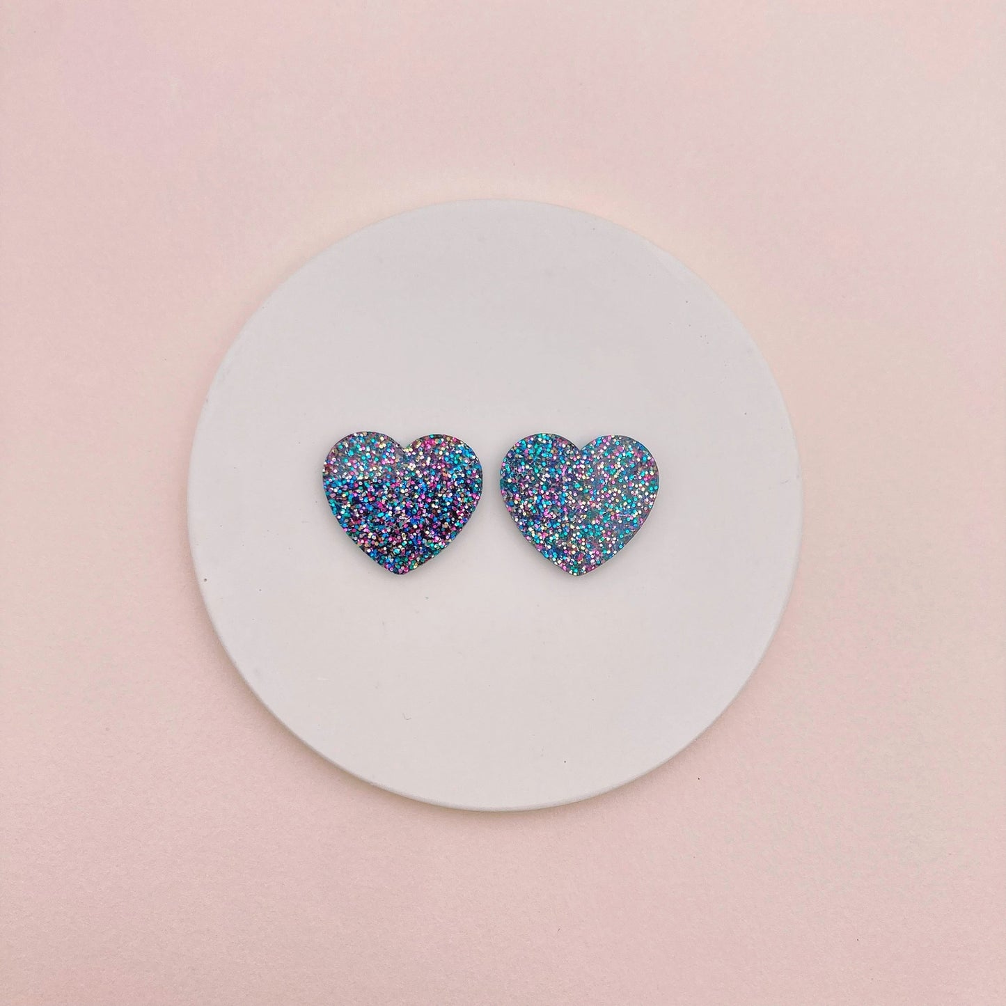 Boucles d’oreilles puces Coeur - Multicolore