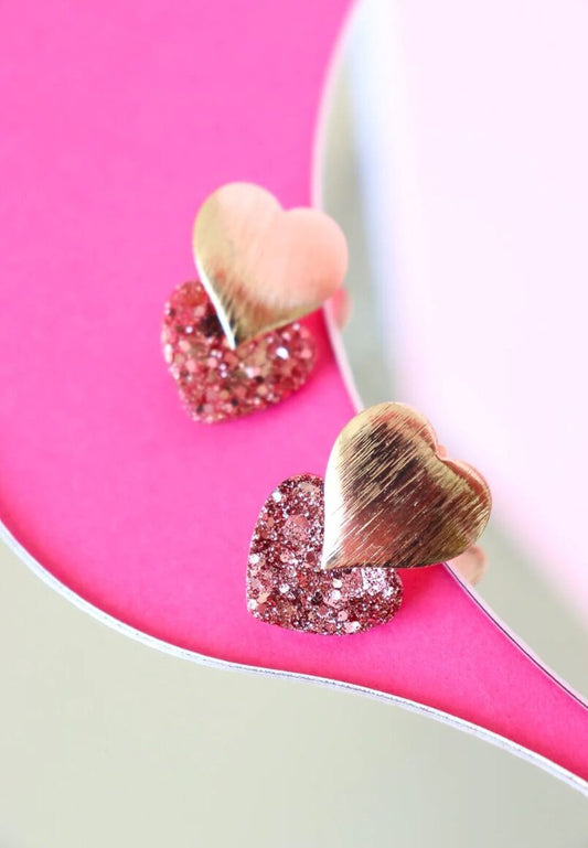 Boucles d’oreilles Caroline Coeur Rose Gold