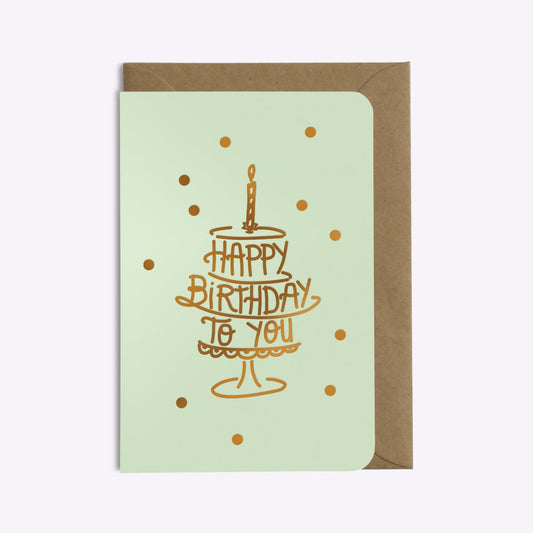 Carte double avec enveloppe - Gâteau d'anniversaire - Do you speak français ?