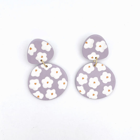 Boucles d’oreilles Babette Daisies mauve